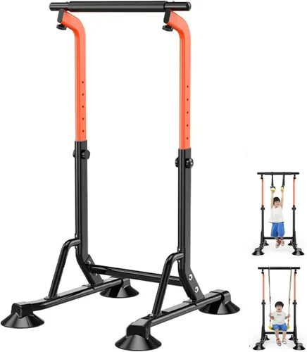 Vista 9 de Barra de dominadas para gimnasia, barras horizontales para niños de 5 a 15 años, altura ajustable, equipo de entrenamiento de fuerza para gimnasio