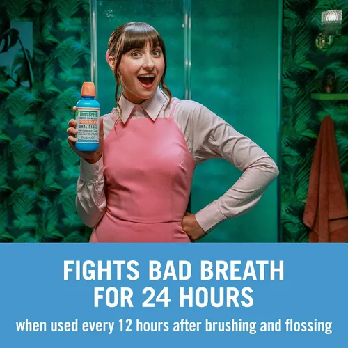 Vista 6 de TheraBreath Enjuague bucal formulado por dentistas para el aliento fresco, menta suave, 3 onzas líquidas (paquete de 6) y enjuague bucal, menta
