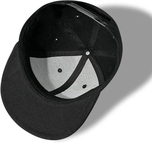 Vista 6 de Sombreros de Jesucristo para hombre, gorra de visera plana para hombre, mochila negra a presión, gorra de béisbol negra
