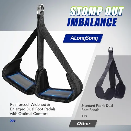 Vista 2 de ALongSong - Bandas de asistencia para dominadas con pedal de soporte para pies - Bandas de resistencia de servicio pesado mejoradas ajustables