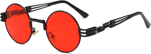 Vista 9 de Dollger Gafas de sol redondas Steampunk con marco de metal