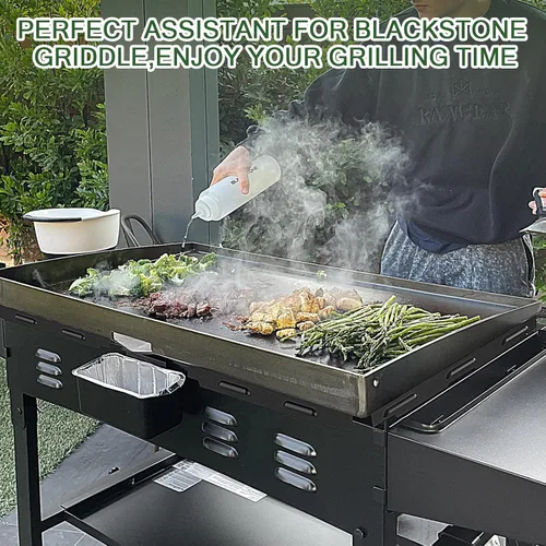 Vista 5 de Protectores de viento magnéticos mejorados para parrilla Blackstone de 22 pulgadas, pantallas de acero inoxidable que protegen la llama, retienen
