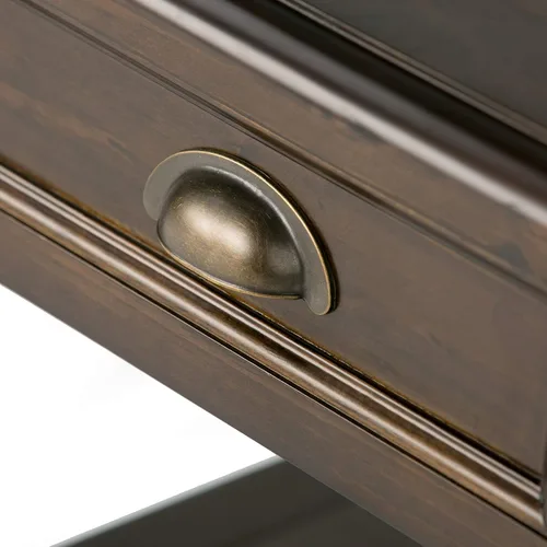 Vista 7 de SIMPLIHOME Burlington - Mesa auxiliar cuadrada de transición de madera maciza de 18 pulgadas de ancho, color marrón caoba para sala de estar