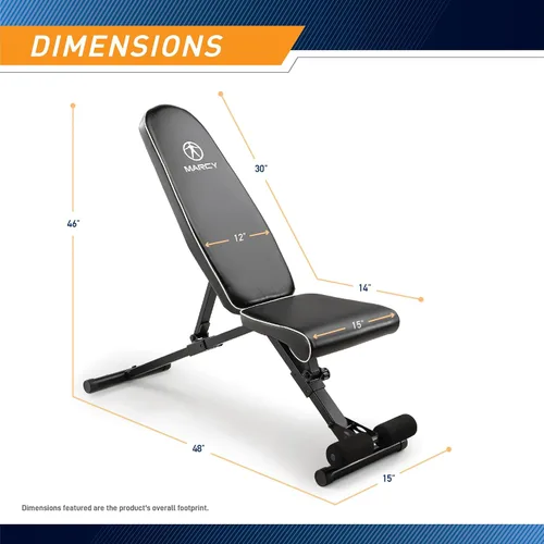 Vista 2 de Marcy Foldable Adjustable Utility Weight Bench, Strength Training Home Gym for Full Body Workout