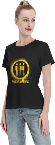 Vista 4 de Soda - Camisetas estéreo para mujer, ajuste holgado, casual, de algodón, cómodas, cuello redondo, manga corta, ropa