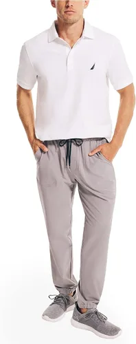 Vista 2 de Nautica Polo piqué de algodón elástico sólido para hombre