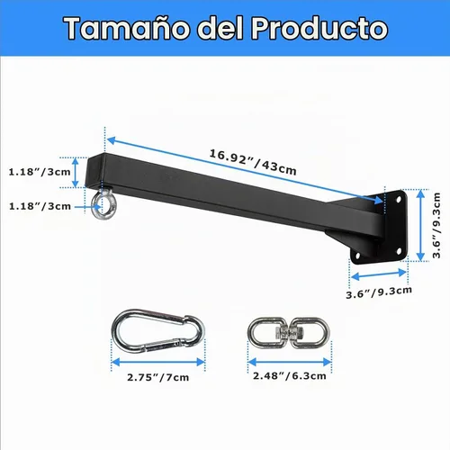 Vista 2 de Soporte de pared para saco de boxeo pesado, soporte de bolsa de boxeo resistente, soporte de montaje para saco de boxeo para entrenamiento de Muay