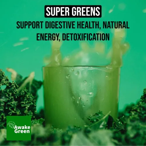 Vista 3 de Awake Green - Super Greens - Superalimento en polvo - Suplemento vegano orgánico sin OMG USDA - para alivio digestivo y de la hinchazón - más de 20
