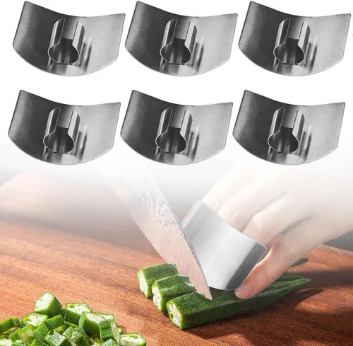 Vista 7 de Wegodal Protector de dedos de acero inoxidable, protector de dedos multifuncional para cortar alimentos, protector de herramienta de corte premium