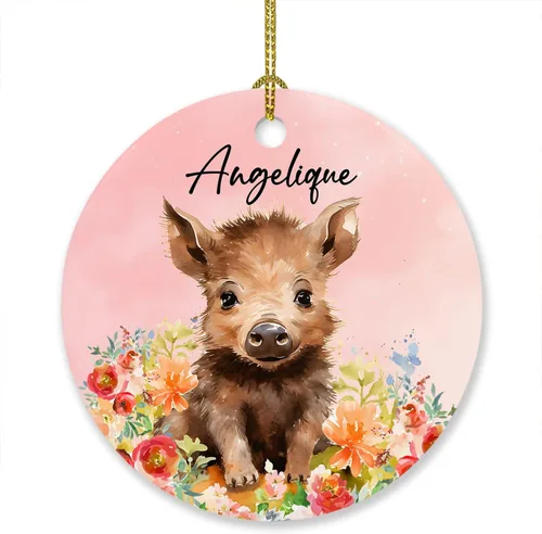 Vista 17 de Adorno de elefante de Navidad 2025, lindo adorno de elefante personalizado para árbol de Navidad, adornos de elefantes florales para bebés, regalos