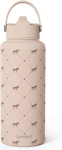 Vista 26 de Regalo de repostería para mujeres, botella de agua de acero inoxidable de 32 oz con tapa y popote, botellas aisladas estéticas de dulces, regalos