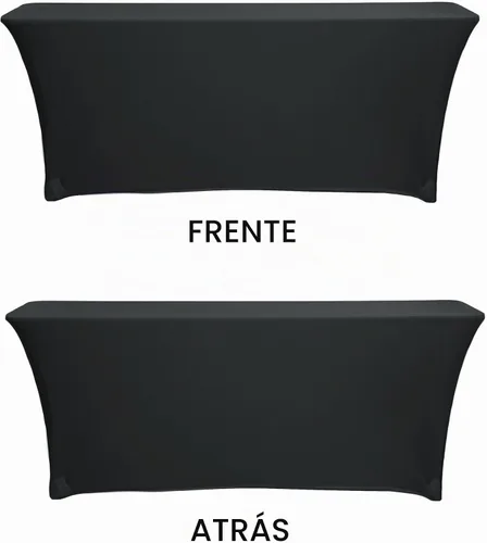 Vista 2 de YOUR CHAIR COVERS - Mantel elástico rectangular estándar de elastano de 6 pies x 18 pulgadas, color negro