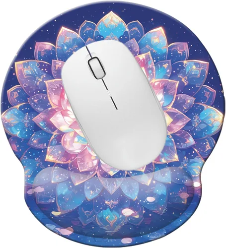 Vista 2 de Alfombrilla ergonómica de espuma viscoelástica para mouse con soporte de muñeca, cómoda alfombrilla acolchada de 9 x 10 pulgadas, alfombrilla