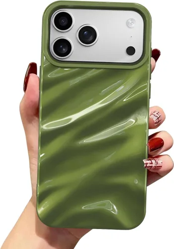 Vista 82 de QLTYPRI Funda compatible con iPhone 11, bonita funda con patrón de ondas de agua para niñas y mujeres, delgada, satinada, brillante, suave, de Beige
