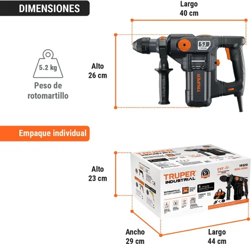Vista 11 de Rotomartillo electropneumática SDS plus 5.0 Joules
