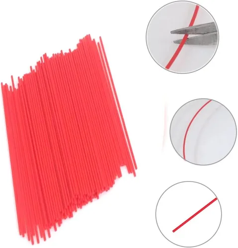 Vista 3 de Pajitas de lata, popote de extensión de lata de aerosol de repuesto, popotes de extensión de plástico rojo, 5 pulgadas (paquete de 50)