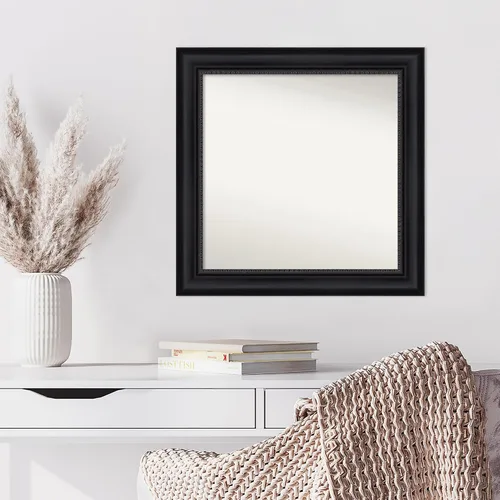 Vista 5 de Amanti Art Espejo personalizado, espejo de baño negro Astor, espejo de pared o espejo de tocador de baño sobre el fregadero (25 x 25 pulgadas)