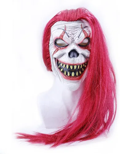 Vista 3 de Máscara de payaso aterrador, máscara de diablo de terror