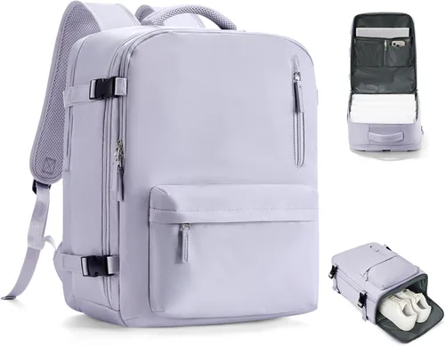 Vista 40 de VGCUB Mochila grande de viaje para trabajo, negocios, mochila para computadora portátil aprobada para vuelo, para mujeres y hombres, mochila