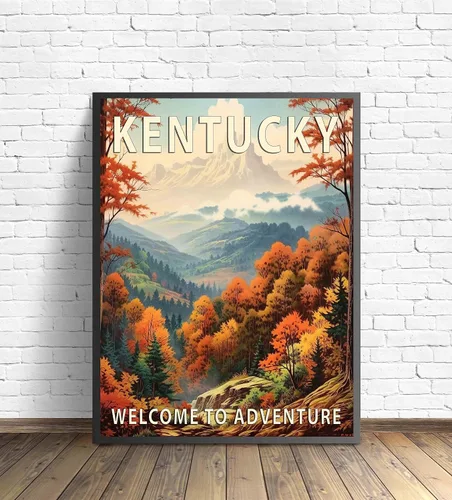 Vista 49 de Póster artístico de Alaska, decoración artística de paisaje retro de Estados Unidos, pintura de montaña y paisaje de aventura para dormitorio, sala