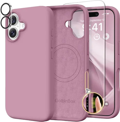 Vista 141 de GolbinBox Funda magnética para iPhone 17, compatible con MagSafe, cubierta de silicona integrada para control de cámara, funda de silicona líquida a