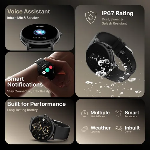 Vista 10 de Fire-Boltt Phoenix Pro - Reloj inteligente de llamadas Bluetooth de 1.390 in (1.39 pulgadas), asistente de voz AI, cuerpo de metal con más de 120