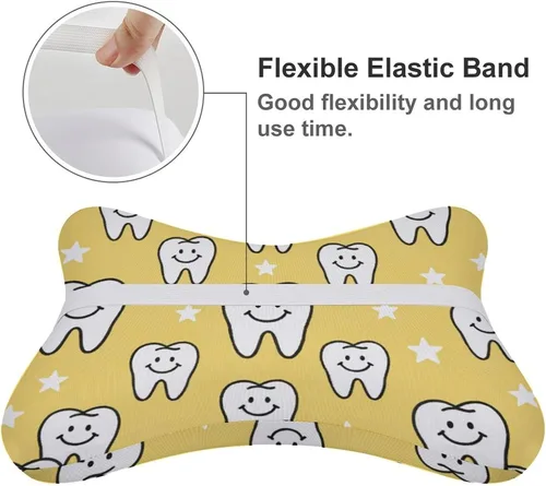 Vista 3 de Supdreamc Lindo patrón dental amarillo para asiento de coche, almohada cervical almohada cervical alivio del dolor de cuello y hombro, cojín
