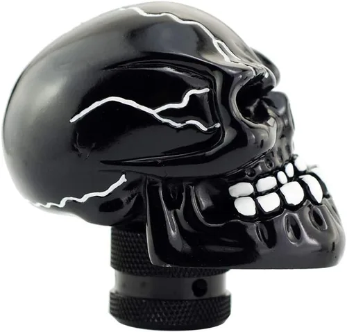 Vista 5 de Pomo para palanca de cambios automática con forma de calavera, color negro