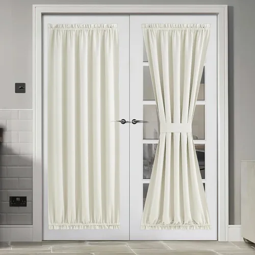 Vista 127 de NICETOWN Cortinas de Lino para Puerta Lateral - Cortinas Opacas con Aislamiento Térmico para Puerta Delantera Francesa para Sombra Pequeña