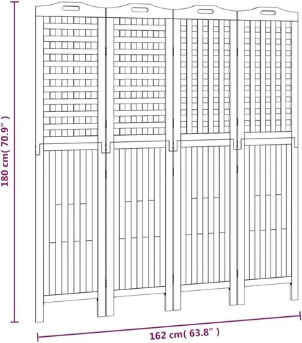 Vista 3 de vidaXL Divisor de habitación de 4 paneles, pantalla de privacidad plegable de 4 paneles, pantalla divisor plegable para oficina en casa