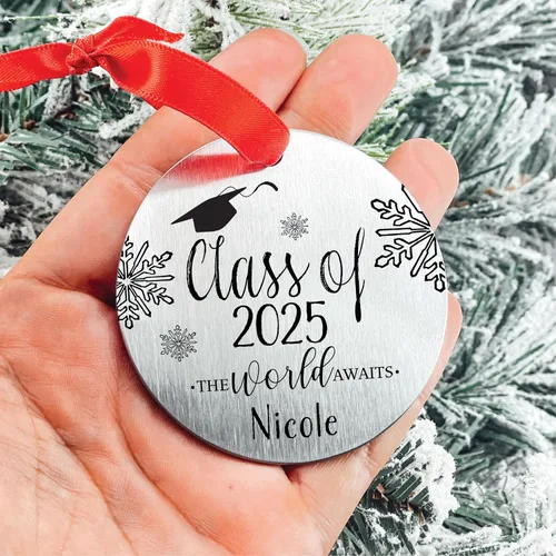Vista 9 de Clase de 2026 - Adorno personalizado de Navidad de graduación 2026, adorno de Navidad, graduado, universidad, graduación, graduado de escuela