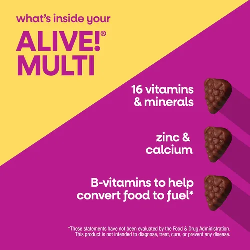 Vista 4 de Nature's Way Alive! - Gomitas multivitamínicas para mujeres, bayas mixtas, 130 unidades Daily Gummy Multi with B-Vitamins, Vitamin D3 & Calcium to