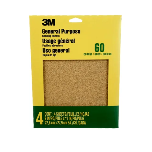 Vista 6 de 3M Papel de lija, paquete surtido de grano 100-150-220, 6 hojas, 3-2/3 x 9 pulgadas, lija pintura, madera y metal, ideal para lijado de uso general