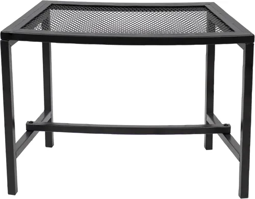 Vista 7 de Sunnydaze Banco curvado de malla para exteriores, juego de banco de metal para patio, asientos exteriores resistentes para patio trasero o hoguera