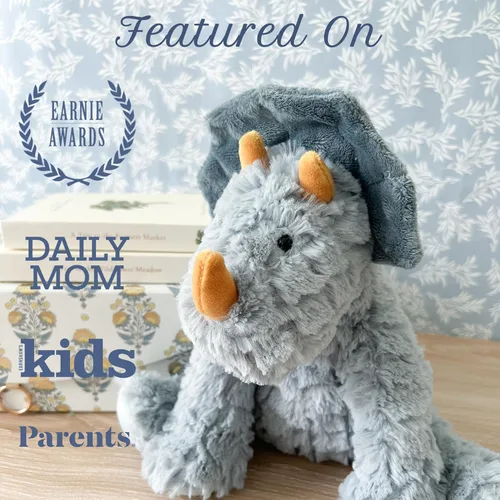 Vista 5 de MON AMI Bashful The Dino - Animal de peluche de 9 pulgadas para niños, juguete de peluche de dinosaurio suave, compañero prehistórico abrazable