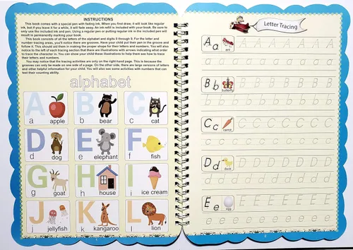 Vista 2 de Práctica de escritura a mano - Libro de trabajo reutilizable de seguimiento de letras y números
