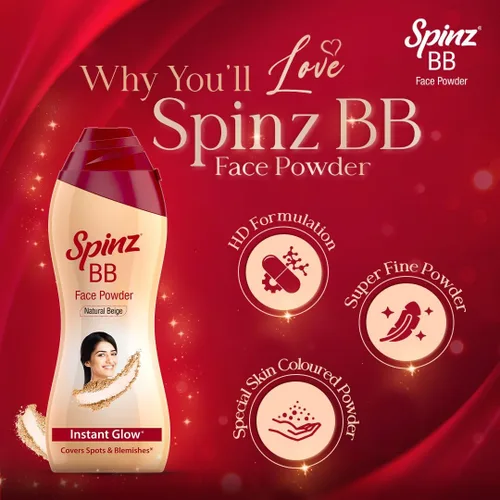 Vista 3 de Spinz BB Talc, manchas de cobertura de brillo instantáneo y imperfecciones 3.53 oz