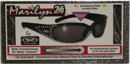 Vista 6 de Global Vision Marilyn 3 - Gafas de montar con diamantes de imitación fotocromáticos con oscurecimiento automático, protección UV400 ANSI Z87.1