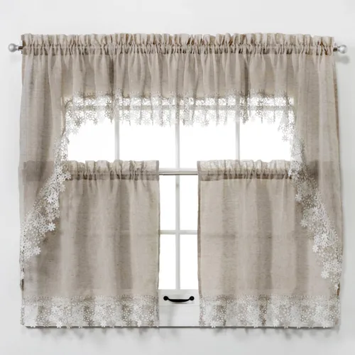 Vista 8 de RENAISSANCE HOME FASHION Par de cortinas Lillian, 56" X 36", Lino