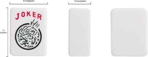 Vista 2 de Juego de Mahjong Americano GUSTARIA, 166 Azulejos Blancos Premium, 4 Estantes/Empujadores de Color Todo-en-Uno, Juego de Mahjong Completo con Bolsa