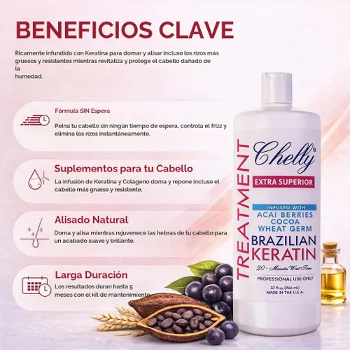 Vista 3 de Chelly Queratina Brasileña Superior (Extra Superior)