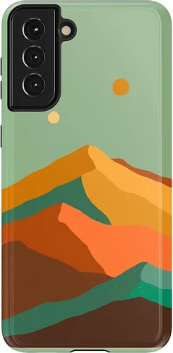 Vista 78 de Casely Funda para Galaxy S21 Here Comes The Sun Colorblock Sunset Diseño protector delgado esencial de doble capa Aquí viene el sol