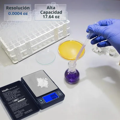 Vista 5 de Vitafit Báscula digital de gramo de 17.64 oz en 0.00 oz, alta precisión garantizada por burbuja de nivel incorporada, báscula profesional desde