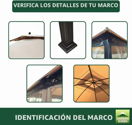 Vista 7 de Garden Winds - Toldo de repuesto para el kiosko Windsor – Standard 350 Beige
