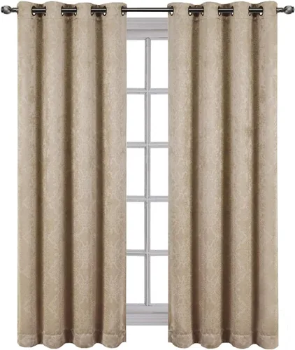 Vista 8 de Royal Hotel Bedding Bella - Paneles de cortina opacas con ojales, color beige, 2 paneles, 52 x 63 pulgadas cada uno