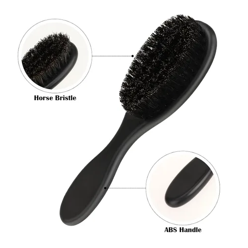 Vista 4 de Mozeat Lens Cepillo de pelo, 2 piezas de cerdas naturales de jabalí, mango de ABS, cepillo de peluquero profesional para desenredar, alisar
