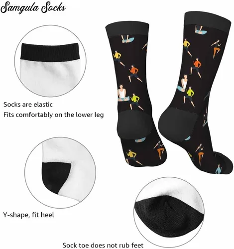 Vista 5 de Samgula Crew Socks for Woman Size 6-8 Tropical Wildlife Bright Teal Girls Socks