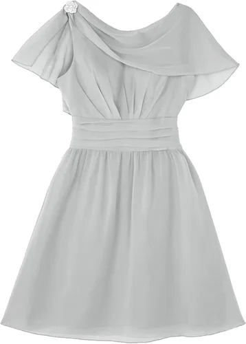 Vista 4 de ACSUSS - Vestido de dama de honor para mujer de gasa con volantes