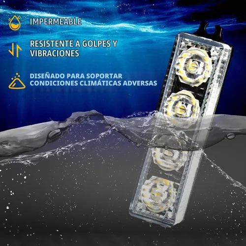 Vista 3 de FXC - 2 luces estroboscópicas intermitentes con 4 LED para montaje en superficie, para camión, automóvil, vehículo, luz de rejilla LED, baliza