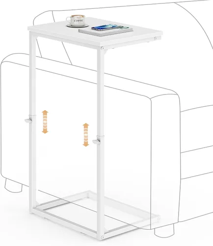 Vista 23 de Vagusicc C Shaped End Table for Couch, 33.2'' Tall C Table Adjustable Height Side Table, Small Side Table for Small Spaces, Couch Tables that Slide